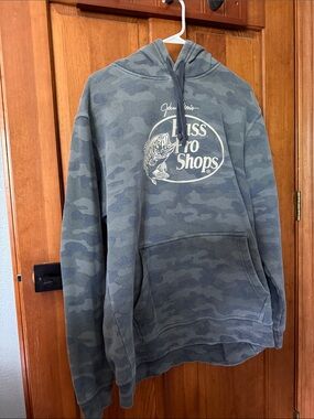 Bass Pro Shops Men's Camo Hooded Pullover - Olive/Gray